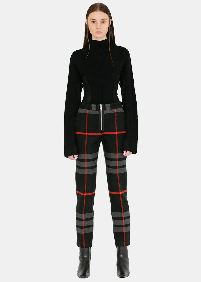 Yang Li Black & Grey & Red Check Slim Pants - NOBLEMARS