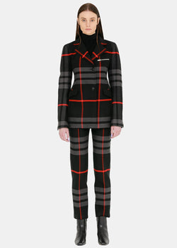 Yang Li Black & Grey & Red Check Tailored Jacket - NOBLEMARS