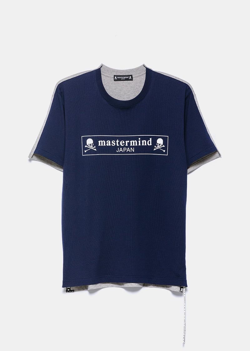mastermind JAPAN Navy & Grey Logo T-Shirt - NOBLEMARS