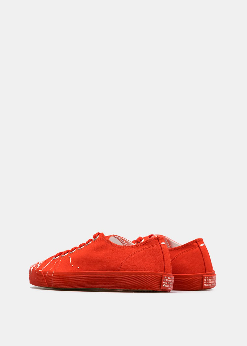 Maison Margiela Red Tabi Paint Canvas Sneakers - NOBLEMARS