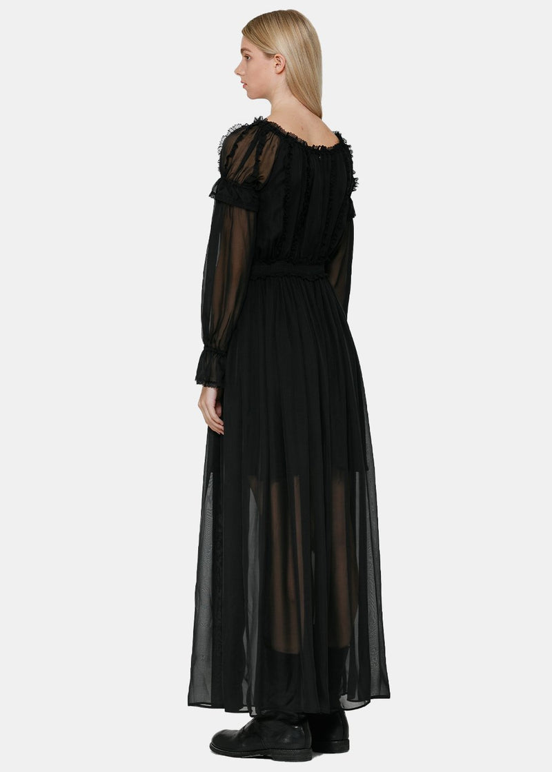 Faith Connexion Black Puffy Sleeve Dress - NOBLEMARS