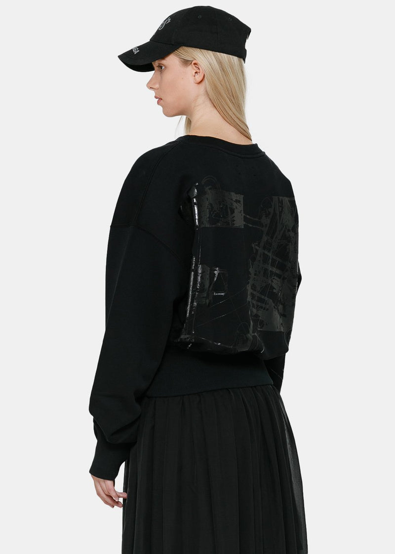 Faith Connexion Black Cropped Sweatshirt - NOBLEMARS