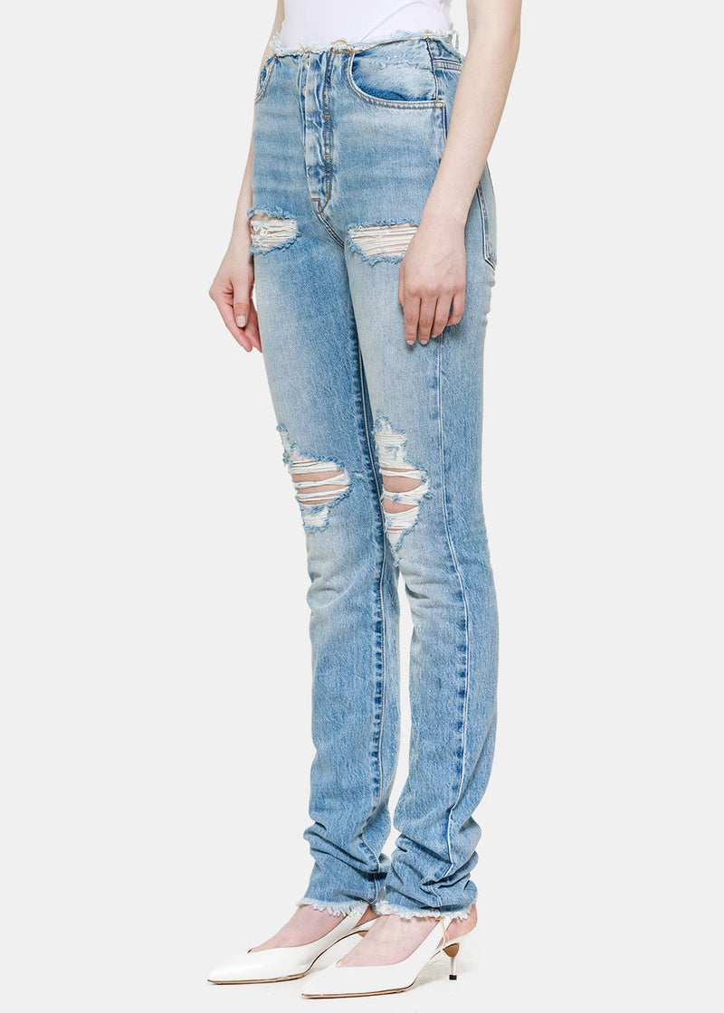 Unravel Project Light Blue Extra Long Jeans - NOBLEMARS