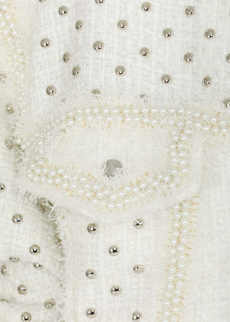 Faith Connexion White Tweed Oversized Jacket - NOBLEMARS