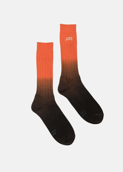 ADER error Orange & Black Logo Socks - NOBLEMARS