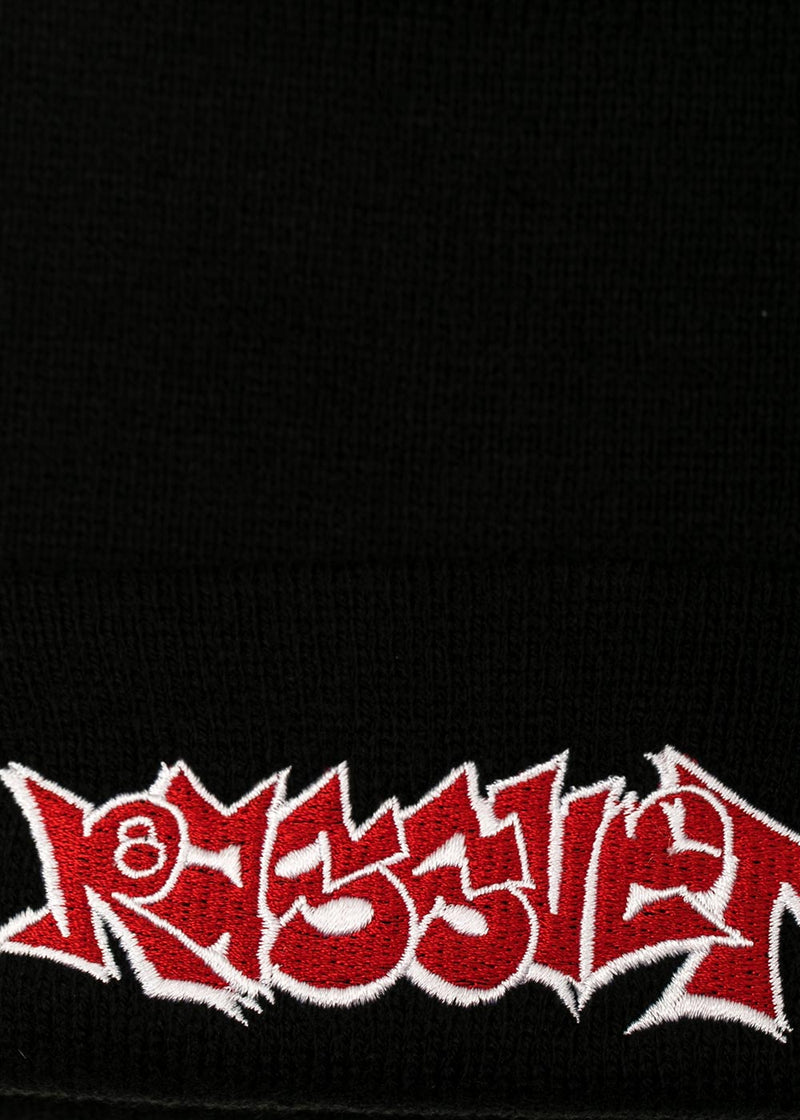 Rassvet Black Logo Embroidery Beanie - NOBLEMARS