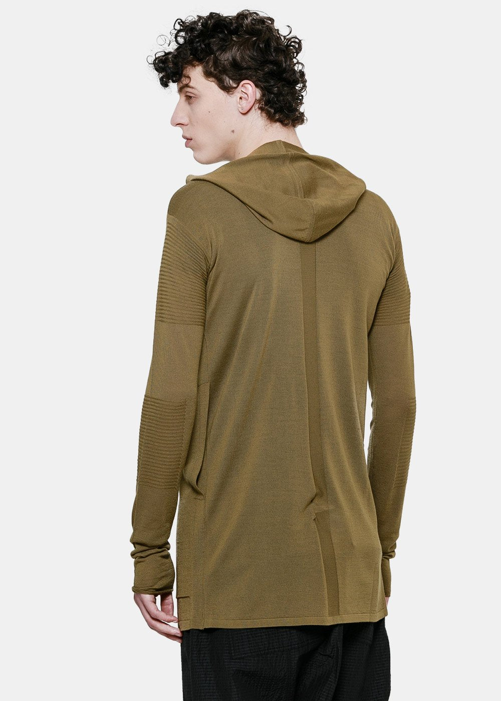 Rick Owens Brown Hooded Maglia Cardigan - NOBLEMARS