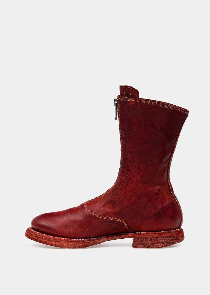 Guidi Red 310WZ Front Zip Army Boots - NOBLEMARS
