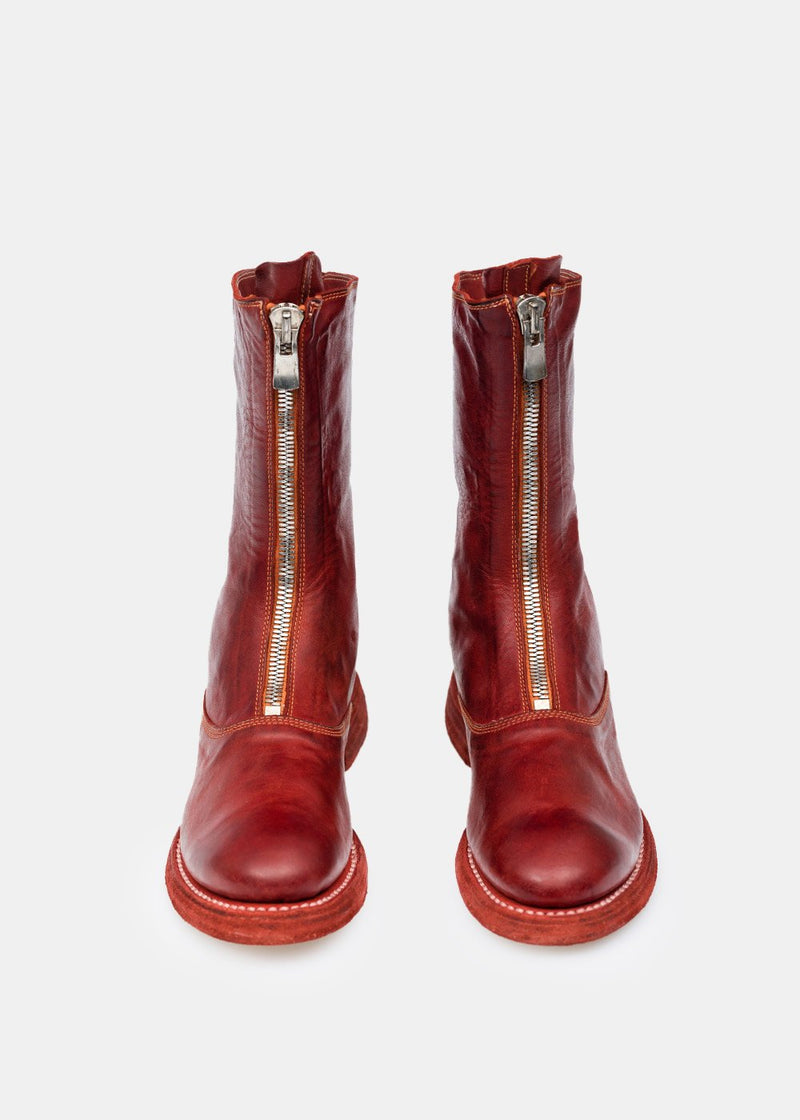 Guidi Red 310WZ Front Zip Army Boots - NOBLEMARS