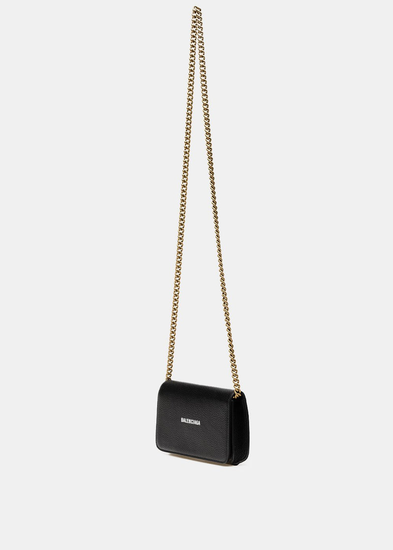 Balenciaga Black Cash Phone Holder Bag - NOBLEMARS