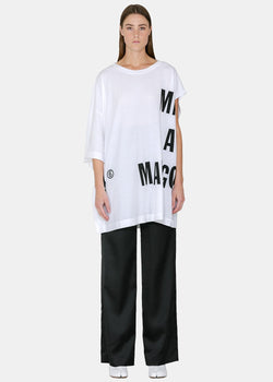 MM6 Maison Margiela White Oversized Print T-Shirt - NOBLEMARS