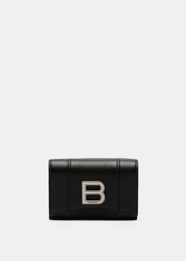 Balenciaga Black Mini Hourglass Wallet - NOBLEMARS