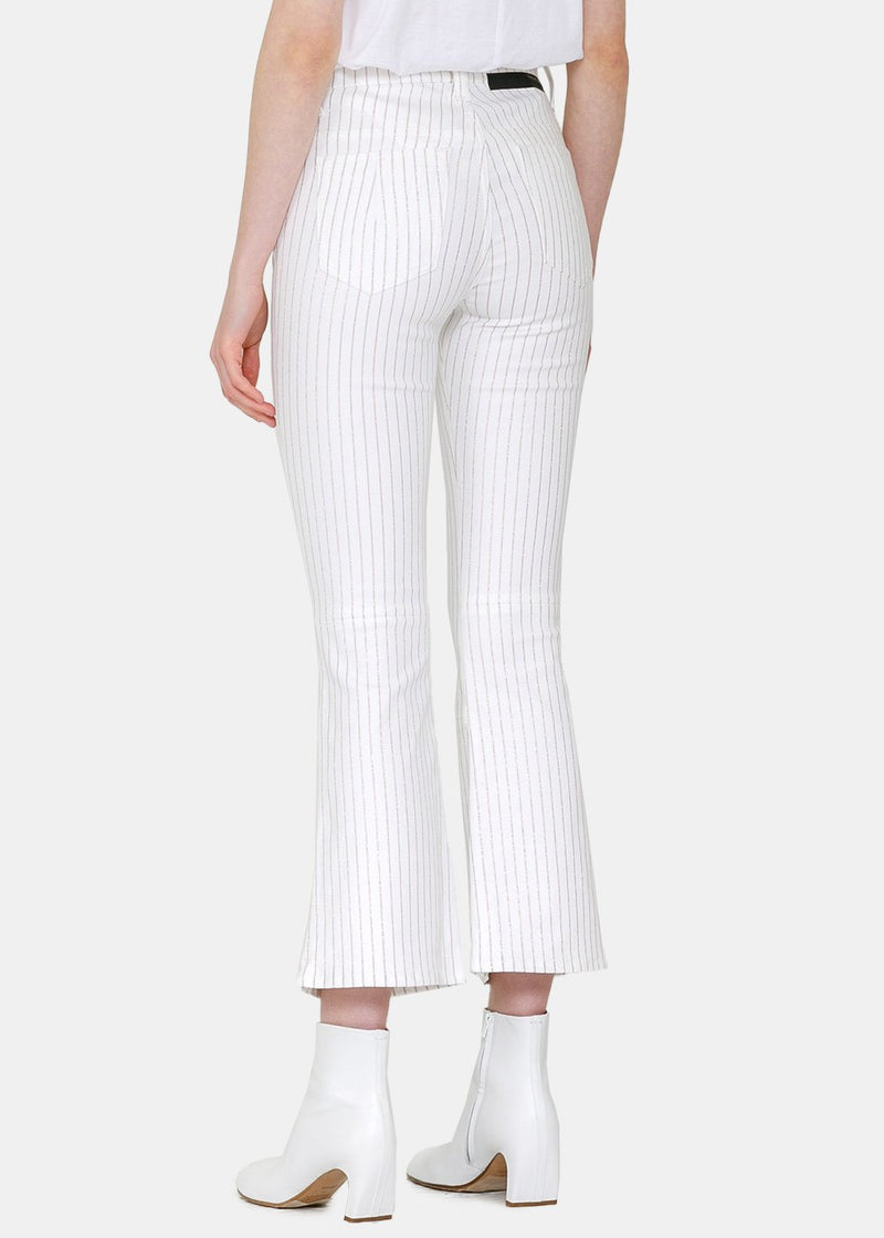 Unravel Project White Stripe Lace-Up Pants - NOBLEMARS