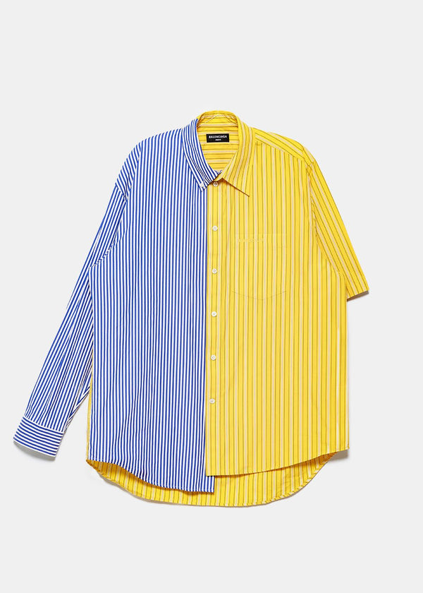 Balenciaga Yellow & Blue Asymmetric Shirt - NOBLEMARS