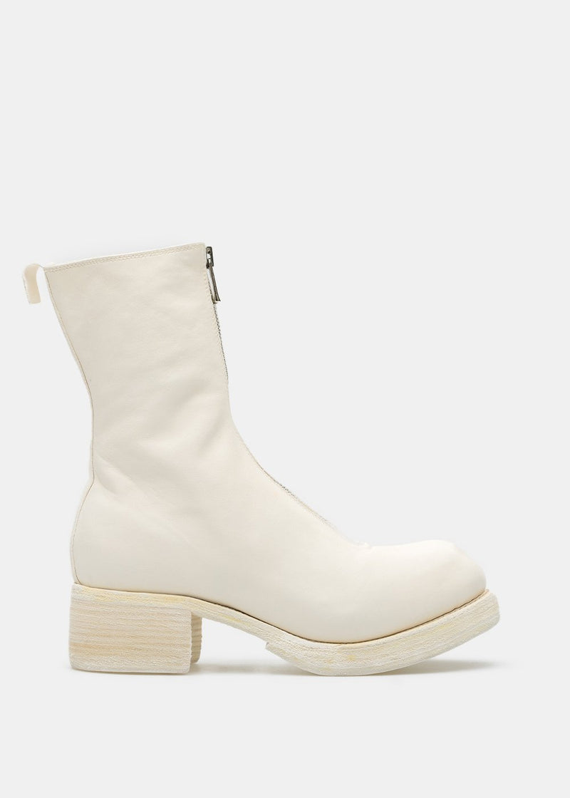 Guidi White PL2WZ Front Zip Boots - NOBLEMARS