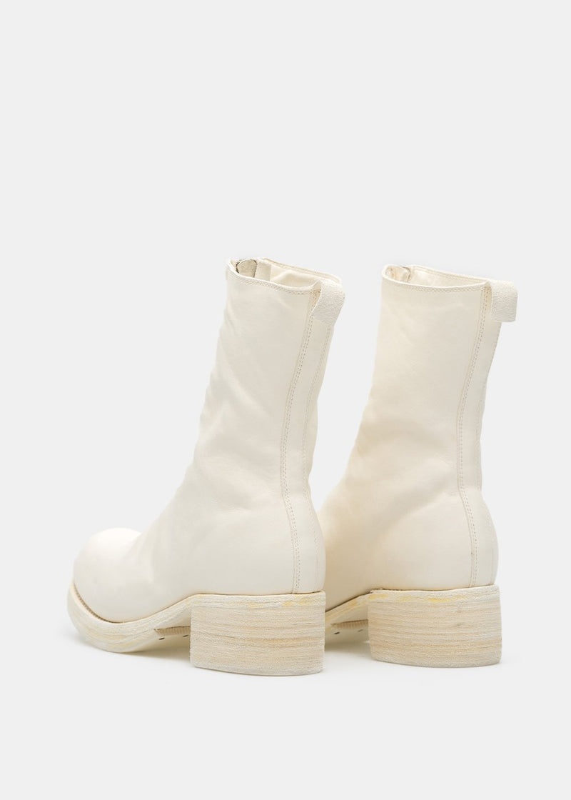 Guidi White PL2WZ Front Zip Boots - NOBLEMARS