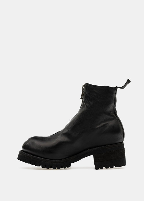 Guidi Black PL1V Coated Zip Ankle Boots - NOBLEMARS