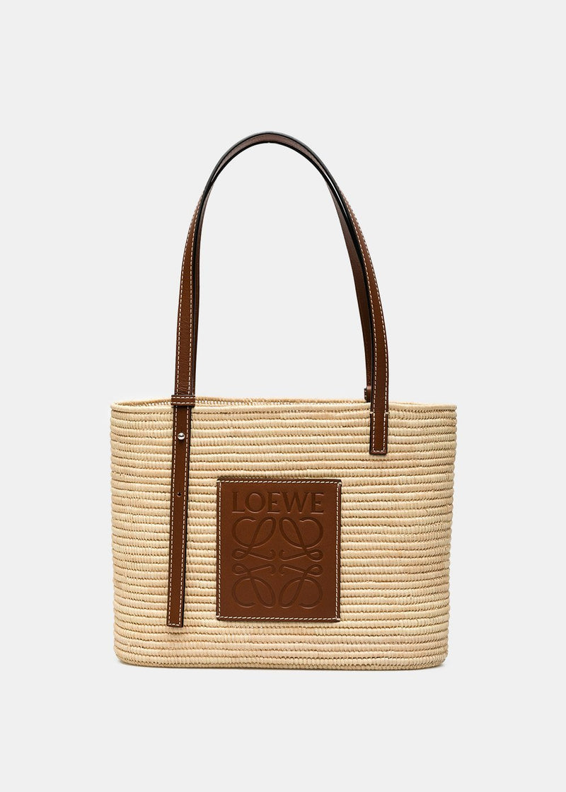 Loewe Natural & Pecan Small Square Basket Bag - NOBLEMARS