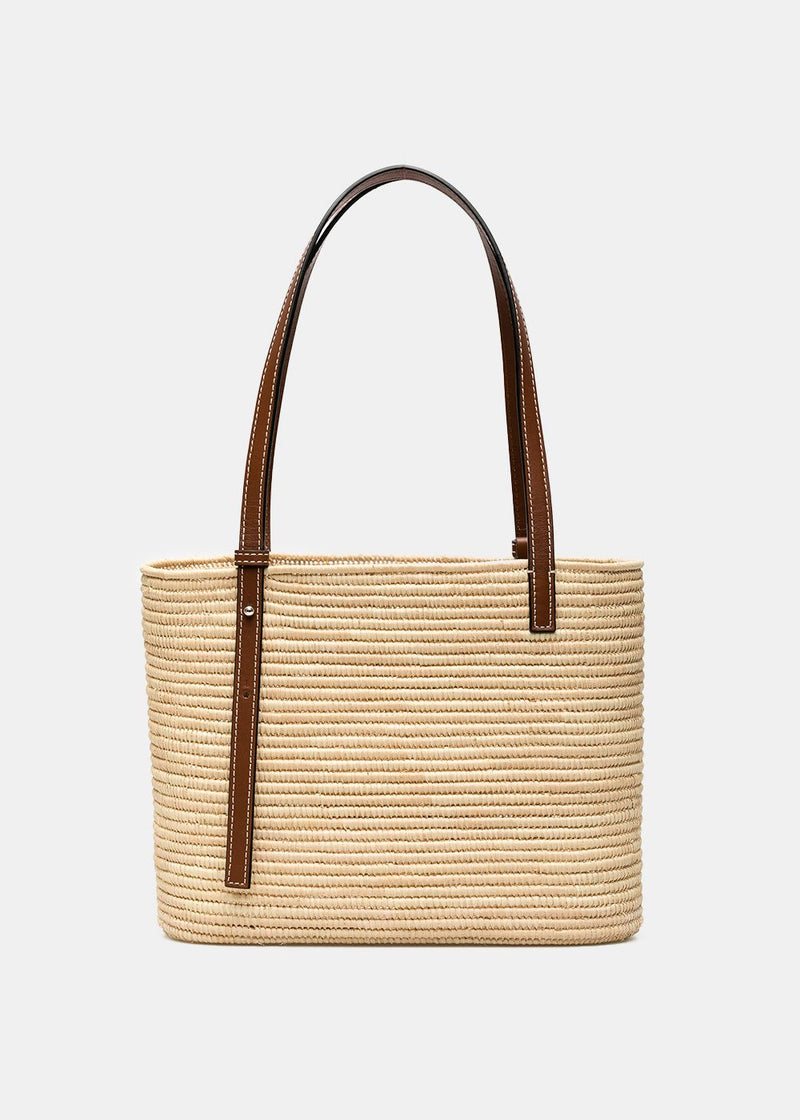 Loewe Natural & Pecan Small Square Basket Bag - NOBLEMARS