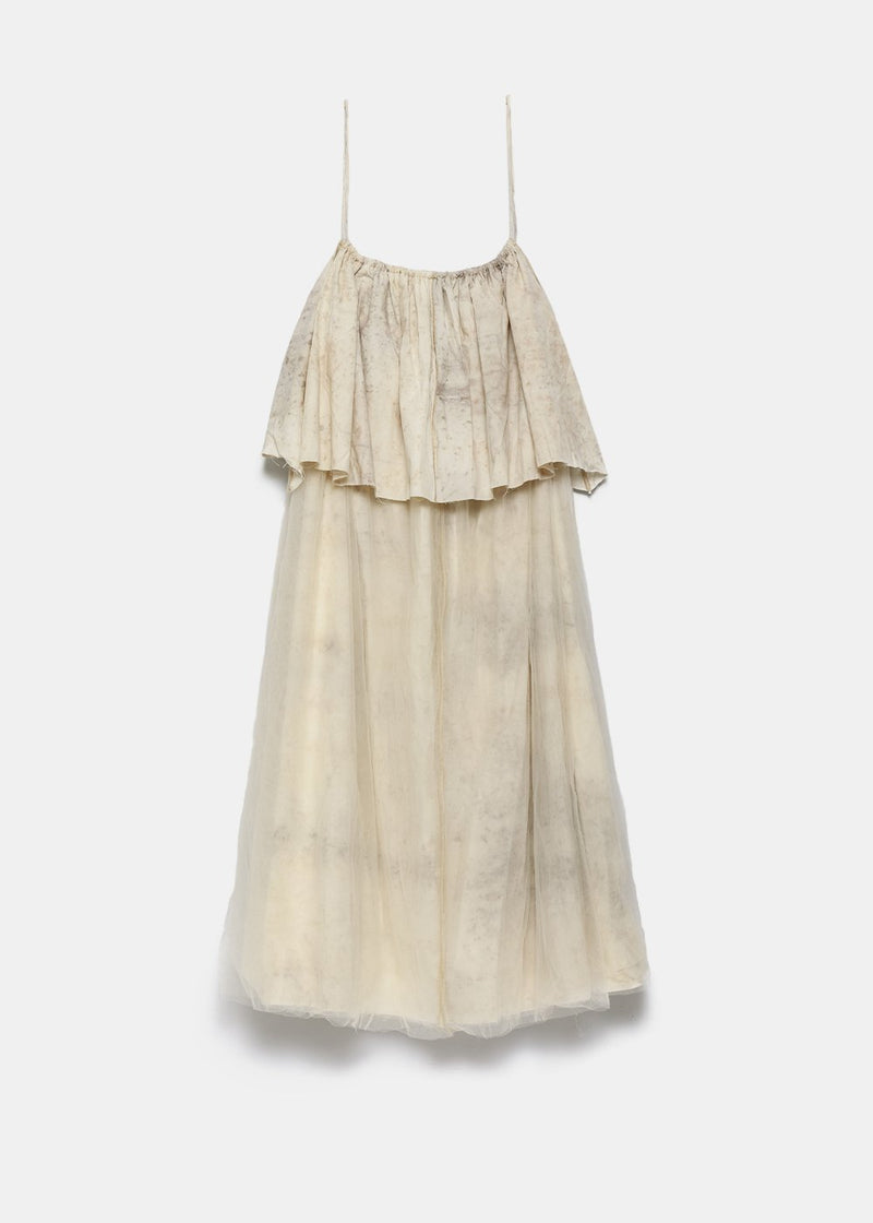 Peng Tai Beige Dyed Layered Long Dress - NOBLEMARS