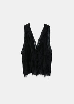 Peng Tai Black Linen Vest - NOBLEMARS