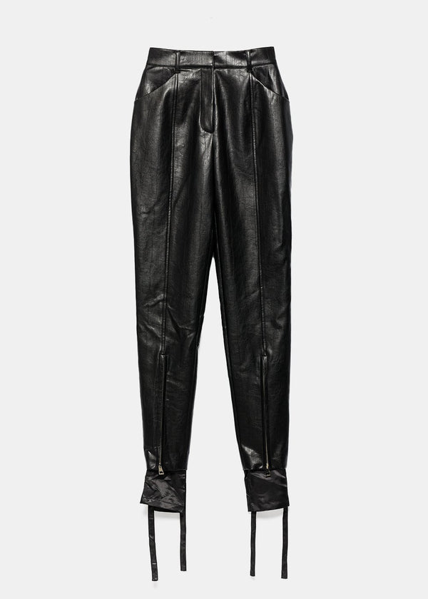 We11done Black Double-Layered Zip Detail Pants - NOBLEMARS