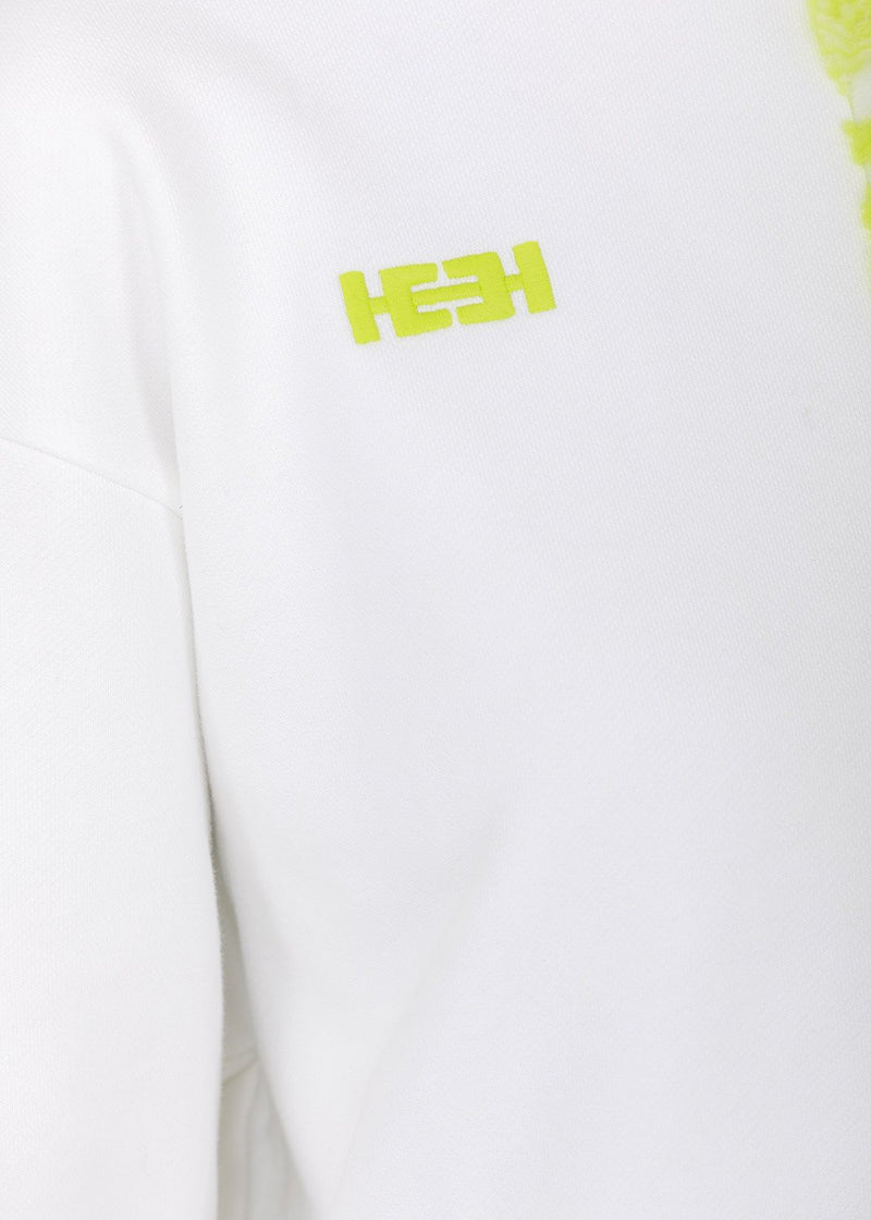HEURUEH White & Green Fleece Sweatshirt - NOBLEMARS