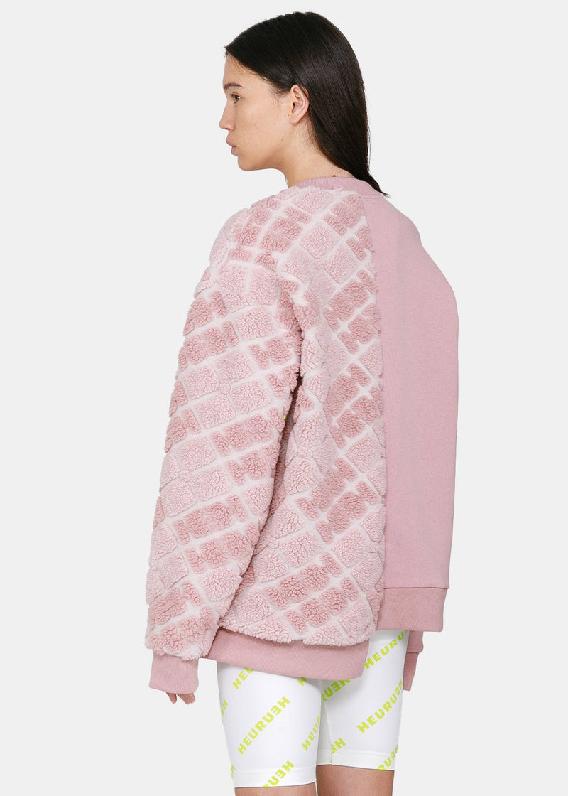 HEURUEH Blush Pink Fleece Sweatshirt - NOBLEMARS