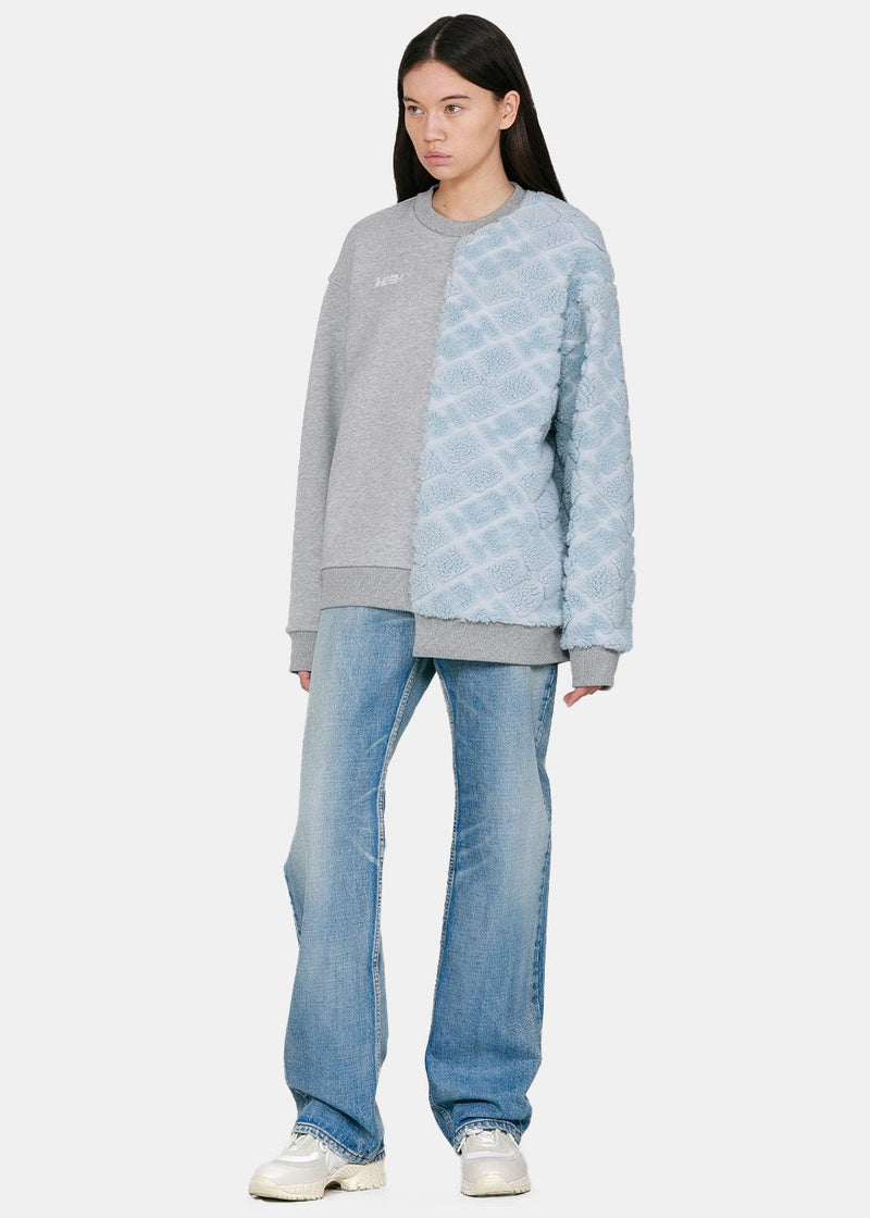 HEURUEH Grey & Blue Fleece Sweatshirt - NOBLEMARS