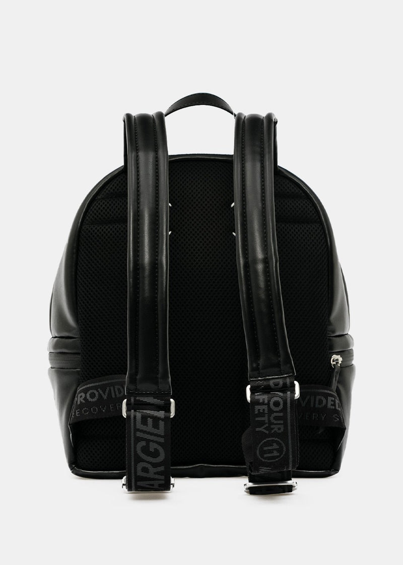 Maison Margiela Black Logo Embellished Leather Backpack - NOBLEMARS