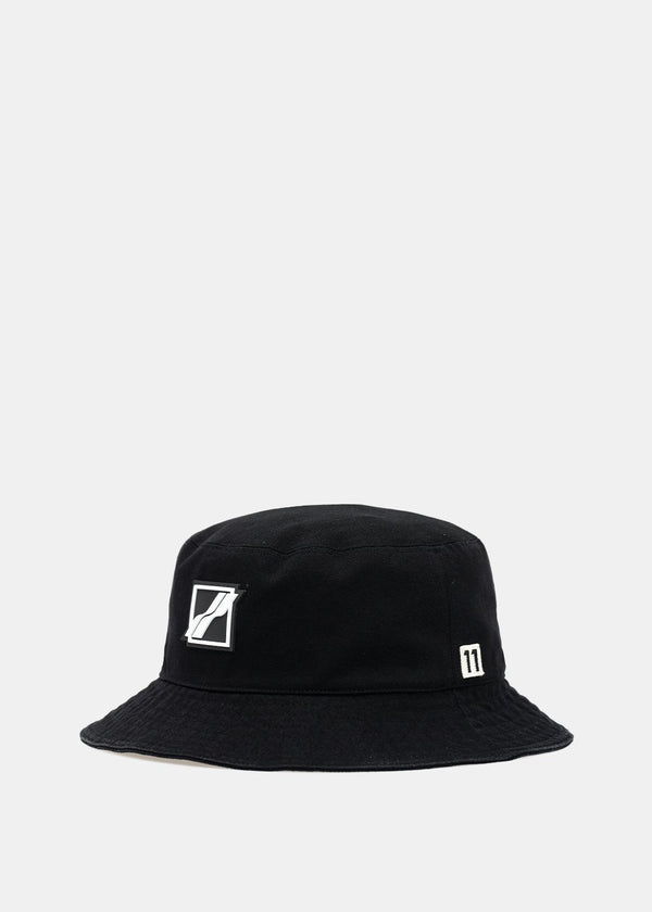 We11done Black Square Logo Bucket Hat - NOBLEMARS