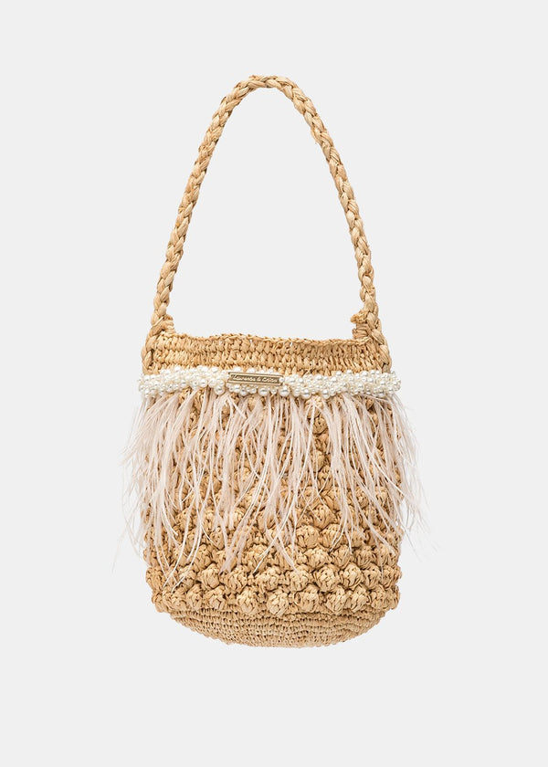 Laurence & Chico Beige Straw Picnic Bag - NOBLEMARS