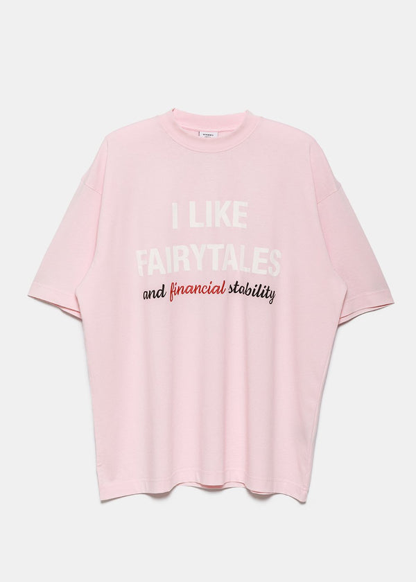 VETEMENTS Baby Pink Financial Fairytale T-Shirt - NOBLEMARS