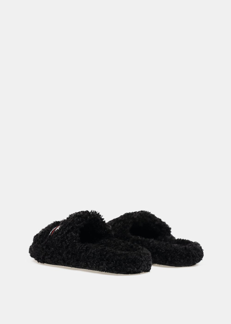 Balenciaga Black Furry Slippers - NOBLEMARS