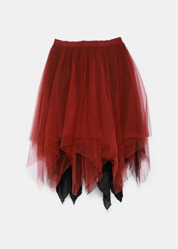 Marc Le Bihan Red & Black Multilayer Asymmetric Skirt - NOBLEMARS