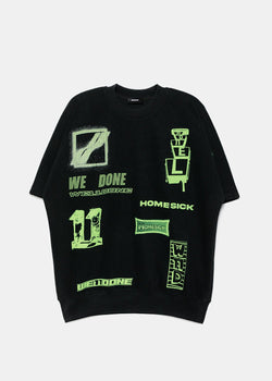 We11done Black & Green Graphic Print T-Shirt - NOBLEMARS