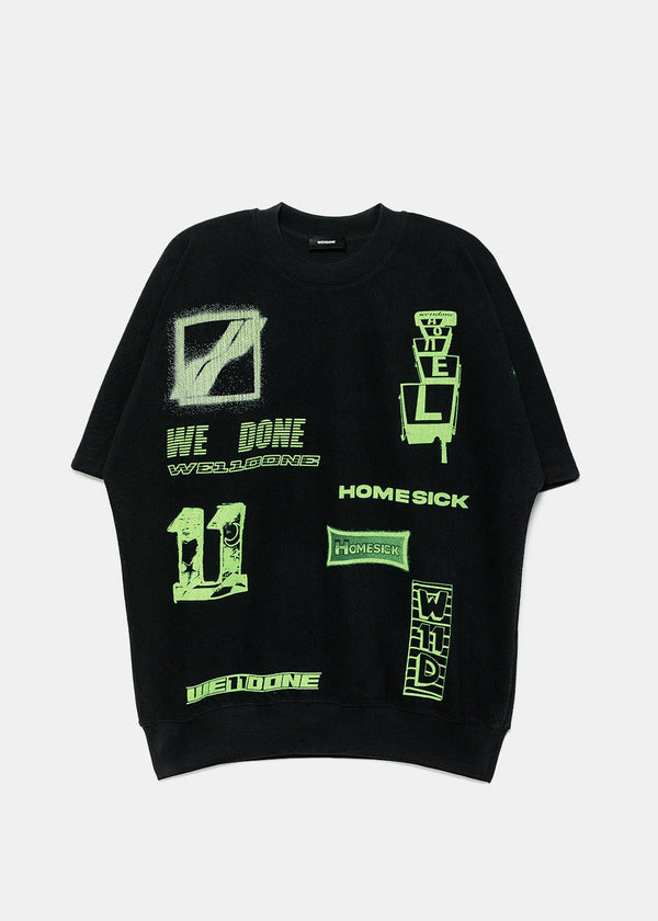 We11done Black & Green Graphic Print T-Shirt - NOBLEMARS