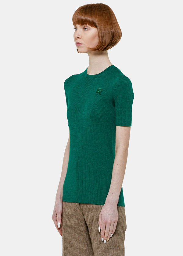 Rochas Dark Green Knit T-Shirt Sweater - NOBLEMARS