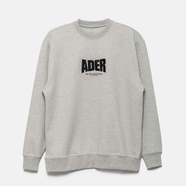 ADER error Grey Logo Embroidery Sweatshirt - NOBLEMARS