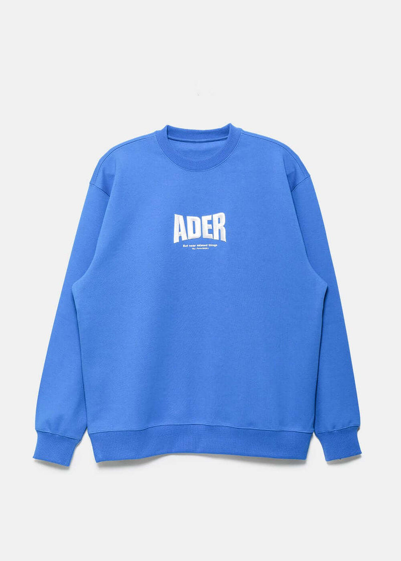 ADER error Blue Logo Embroidery Sweatshirt - NOBLEMARS