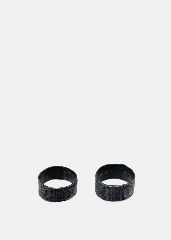 Detaj Black Single Burned Bandage Ring Set - NOBLEMARS