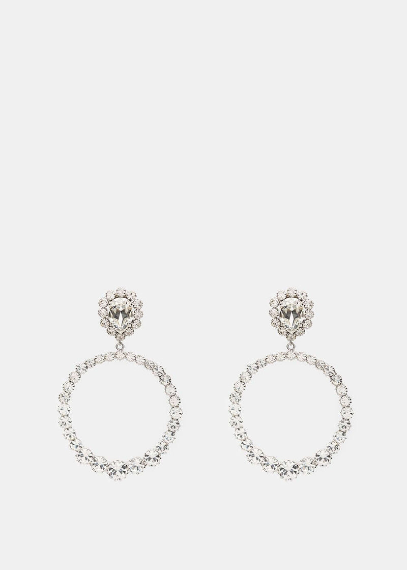 Alessandra Rich Crystal Hoop Clip-On Earrings - NOBLEMARS