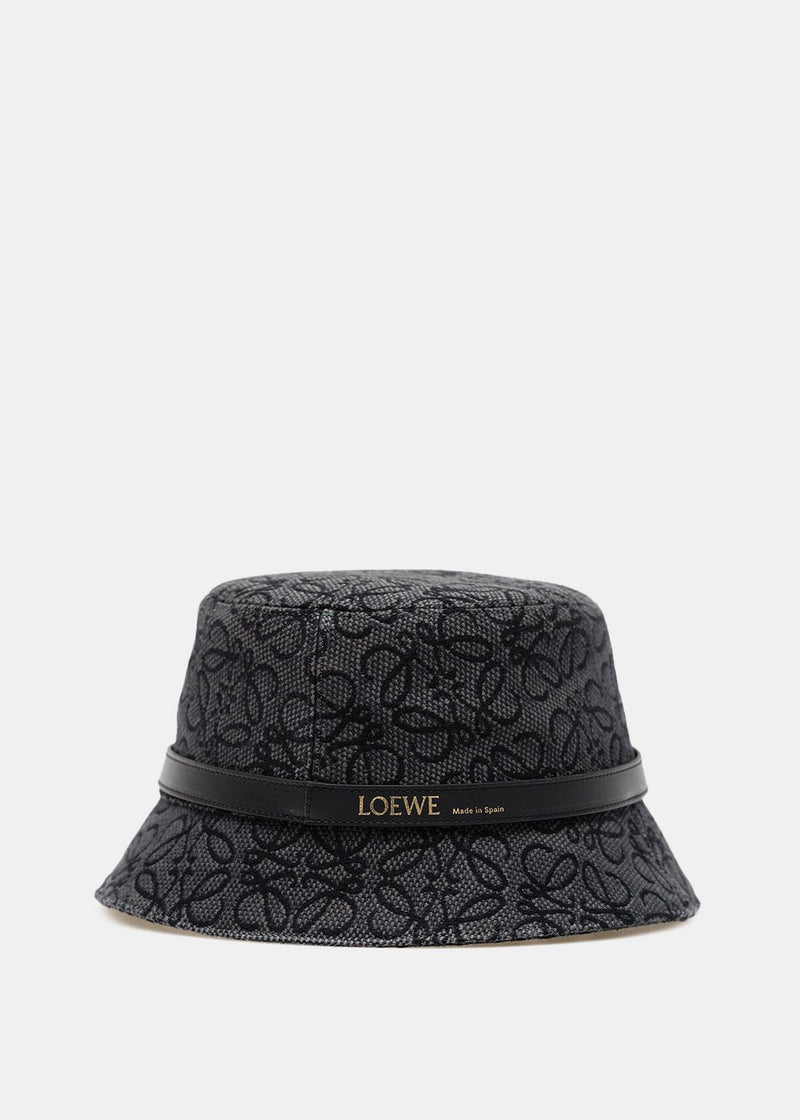 Loewe Black Anagram Jacquard Bucket Hat - NOBLEMARS