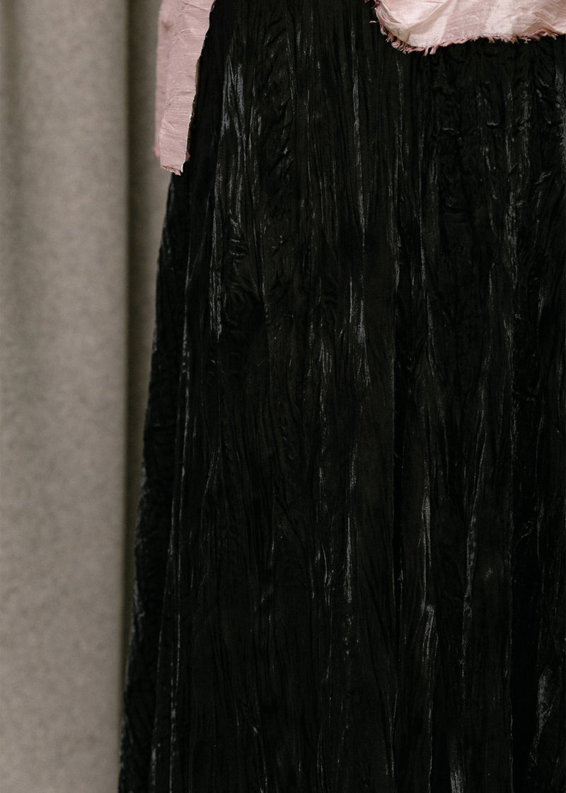 Elena Dawson Black Velvet Flare Skirt - NOBLEMARS