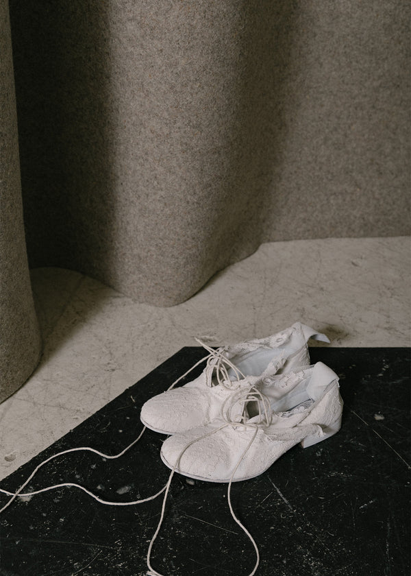 Elena Dawson White Lace Shoes - NOBLEMARS