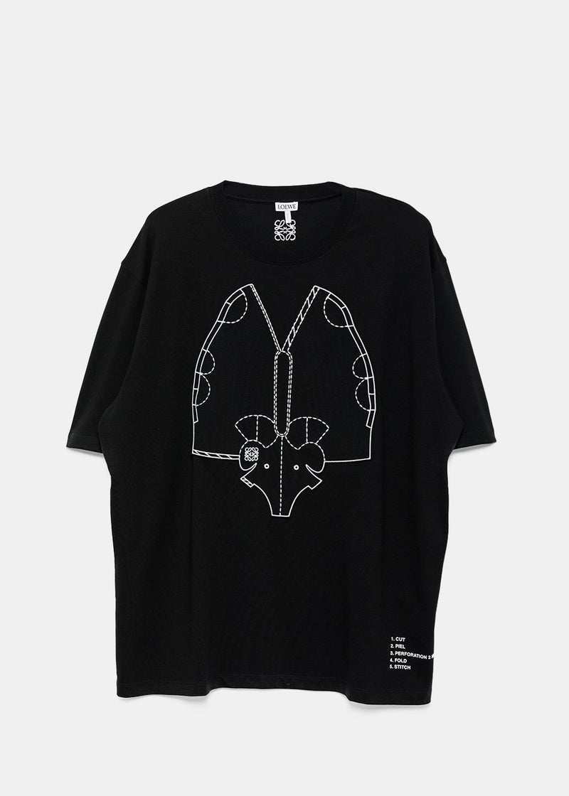 Loewe Black Elephant Embroidery T-Shirt - NOBLEMARS
