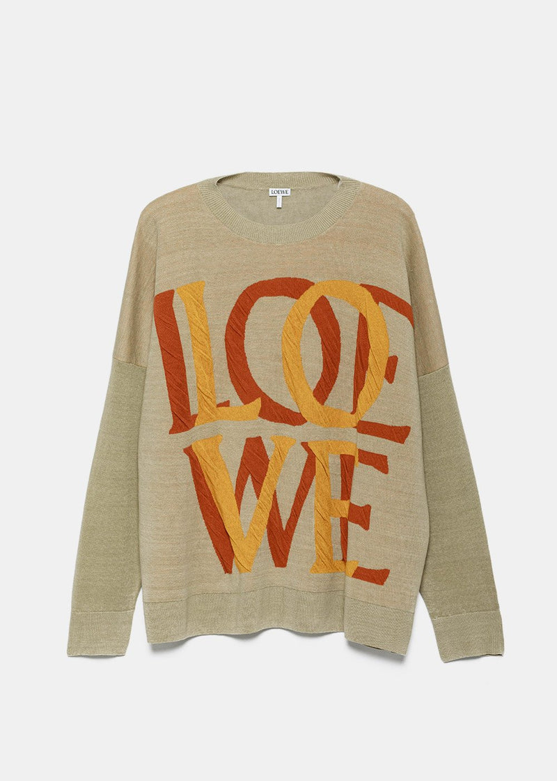 Loewe Sand 'LOVE LOEWE' Jacquard Sweater - NOBLEMARS