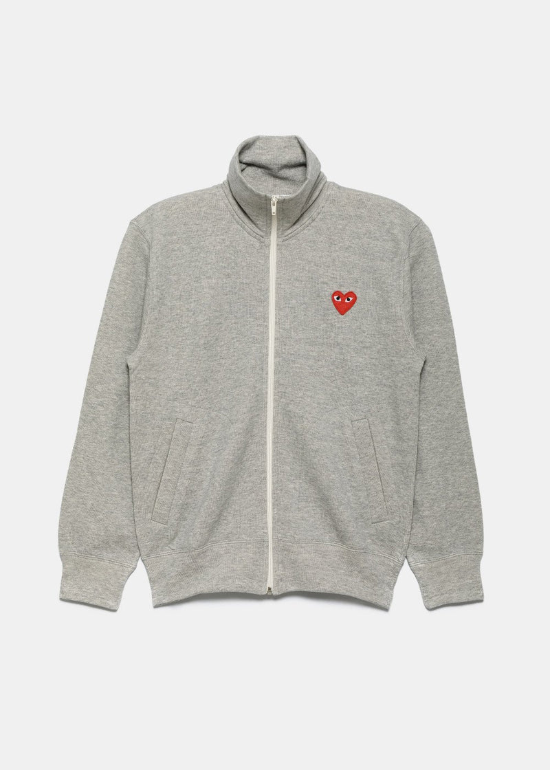 Comme des Garçons Play Grey & Red Multi Hearts Track Jacket - NOBLEMARS