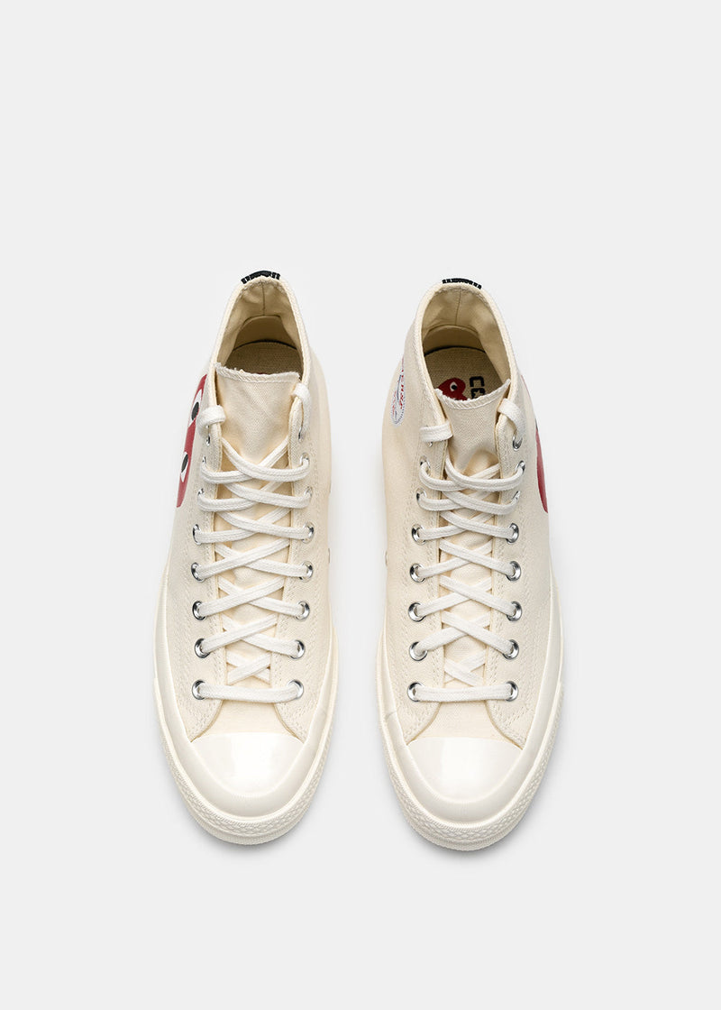 Comme des Garçons Play Ivory Converse Red Heart Chuck 70 Sneakers - NOBLEMARS