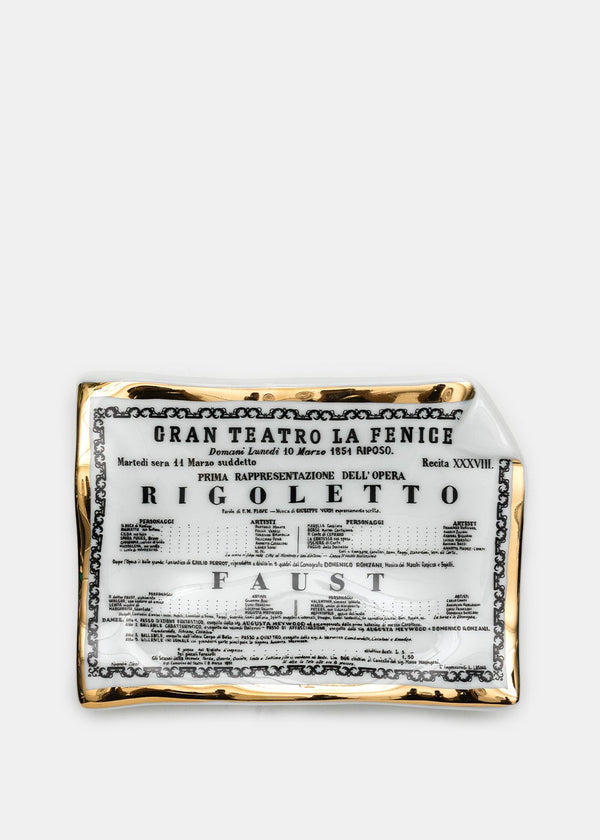 Fornasetti Black & White Locandina Rigoletto Ashtray - NOBLEMARS